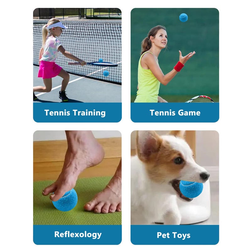 URBEST Tennis Balls, 12 Packs Training Tennis Balls Practice Balls for Novice Player, Pet Dog Playing Balls with Mesh Carry Bag (Blue) - Image 4